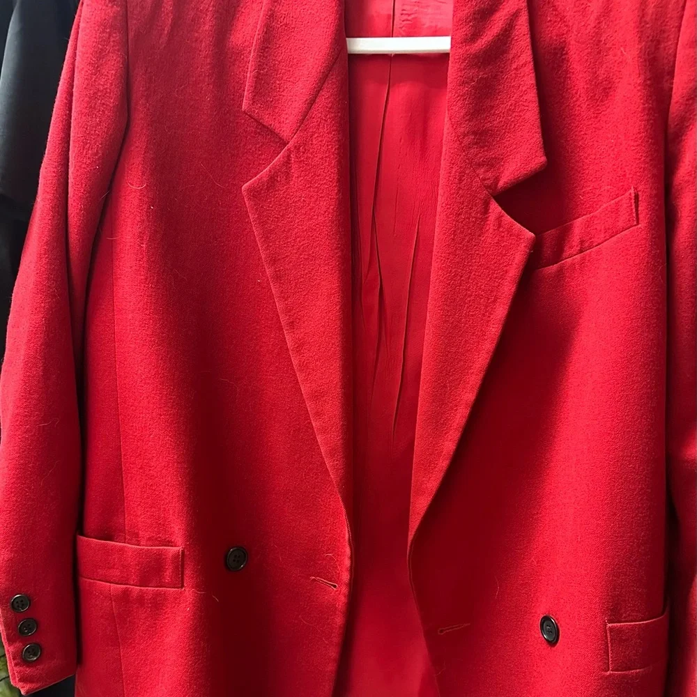 Dior Vibrant Red Women's Blazer with pleated skirt